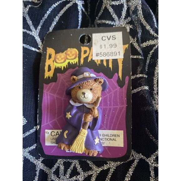 Halloween Vintage 1997 CVS Boo Party HALLOWEEN LAPELPIN 586891 Bear Wizard Witch - Picture 1 of 4